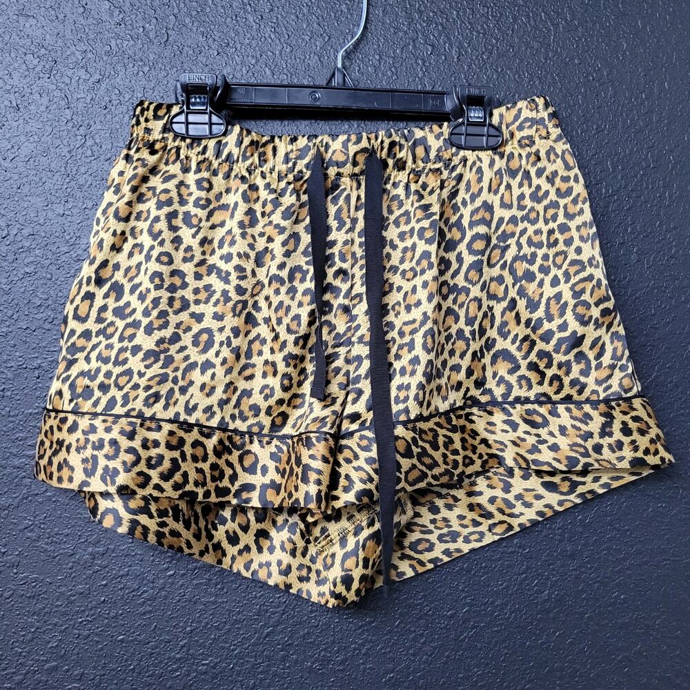 Victoria’s Secret Satin Leopard Lounge Sleep Shorts Y2K 90s Style Cheetah Silky